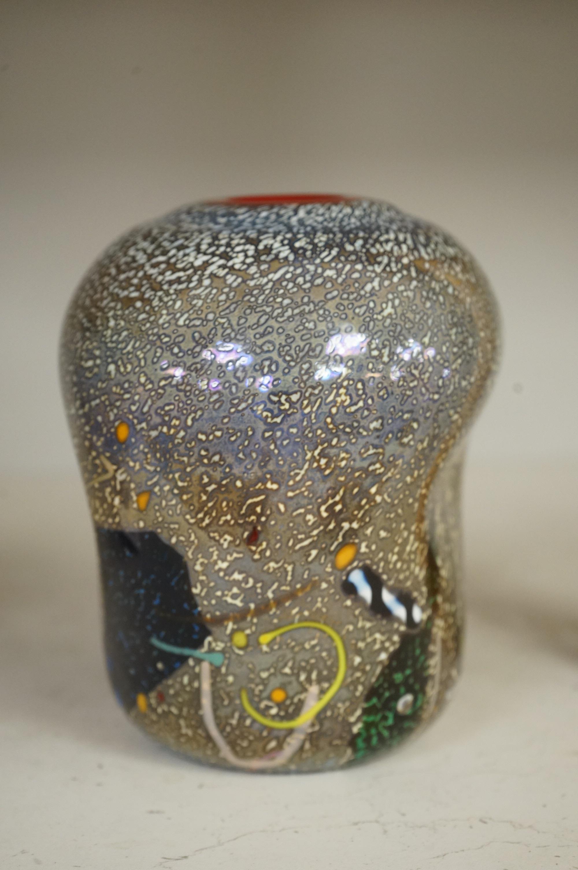 A Kosta Boda multi-coloured art glass vase, 14.5cm